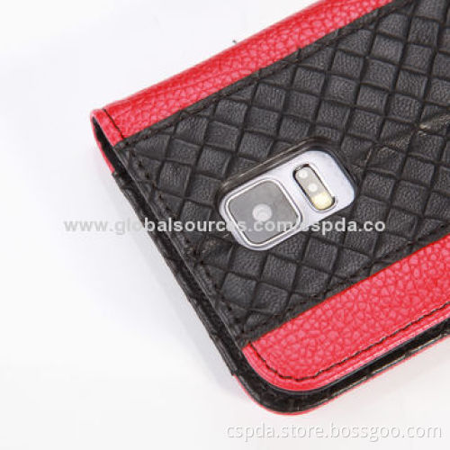 Book Style Leather Cases for Samsung Galaxy S5 with Card Slots and Clasp